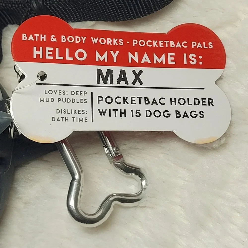 BBW Max the GSD Dog PocketBac Poop Bag Holder Rare Lanyard Bone Clip New OOS
